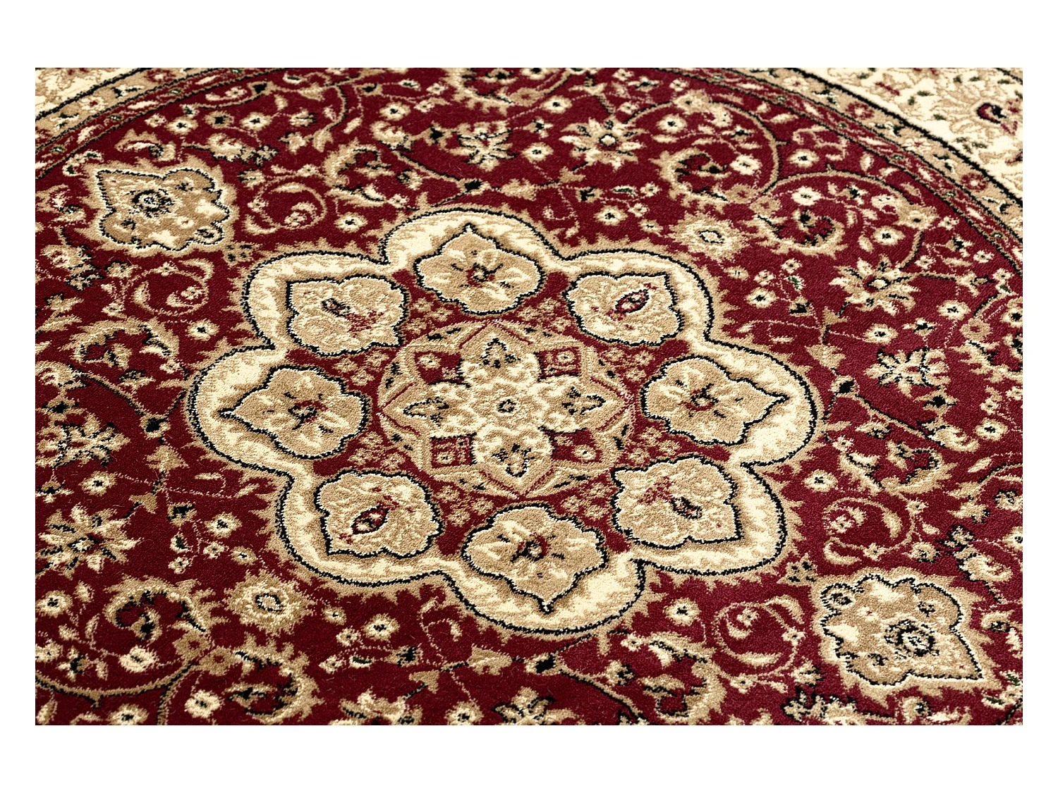 Tapis ROYAL ADR cercle modèle 521 bordeaux cercle 120 cm