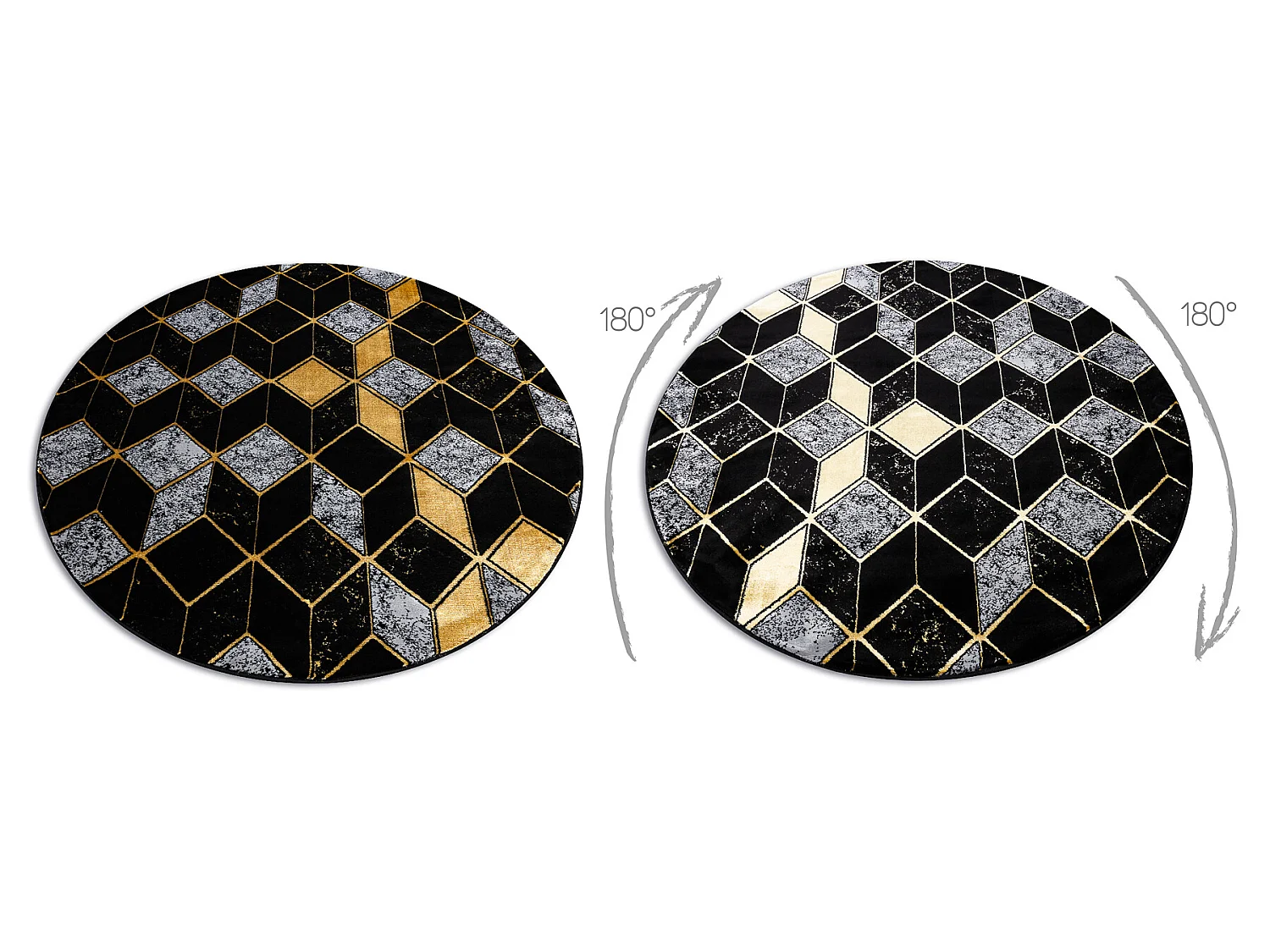 Dywan GLOSS koło nowoczesny 400B 86 stylowy, glamour, art deco, 3D ge cercle 120 cm