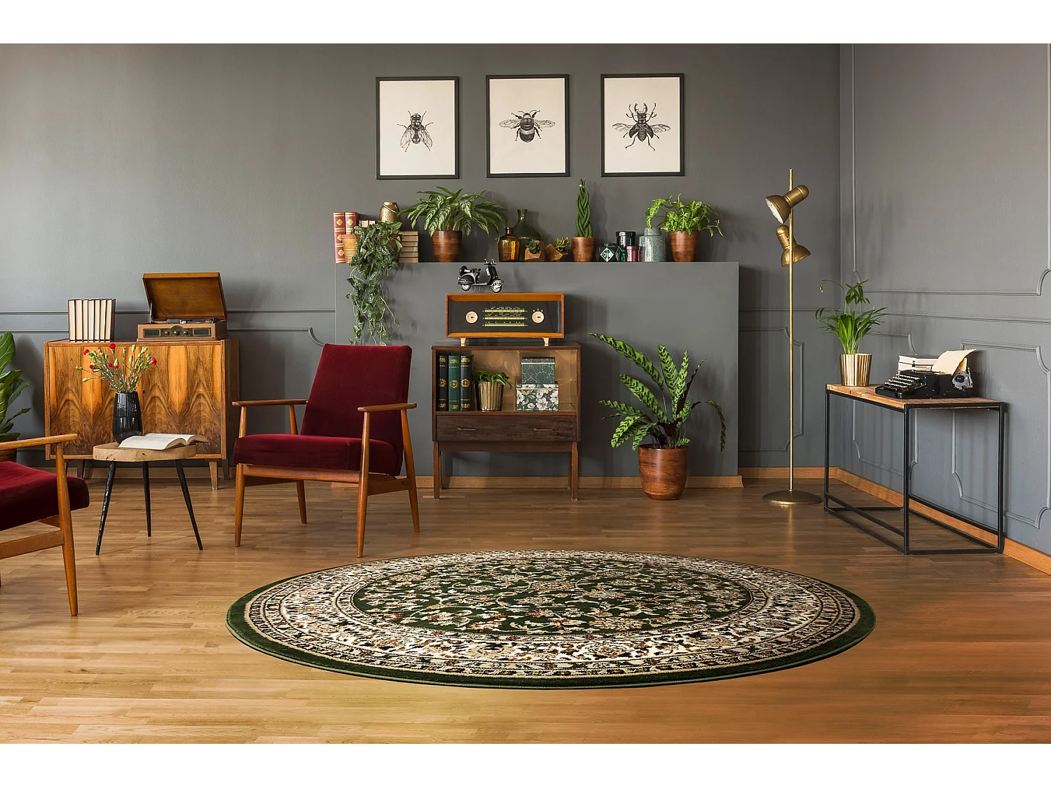 Tapis ROYAL ADR cercle modèle 1745 vert cercle 200 cm