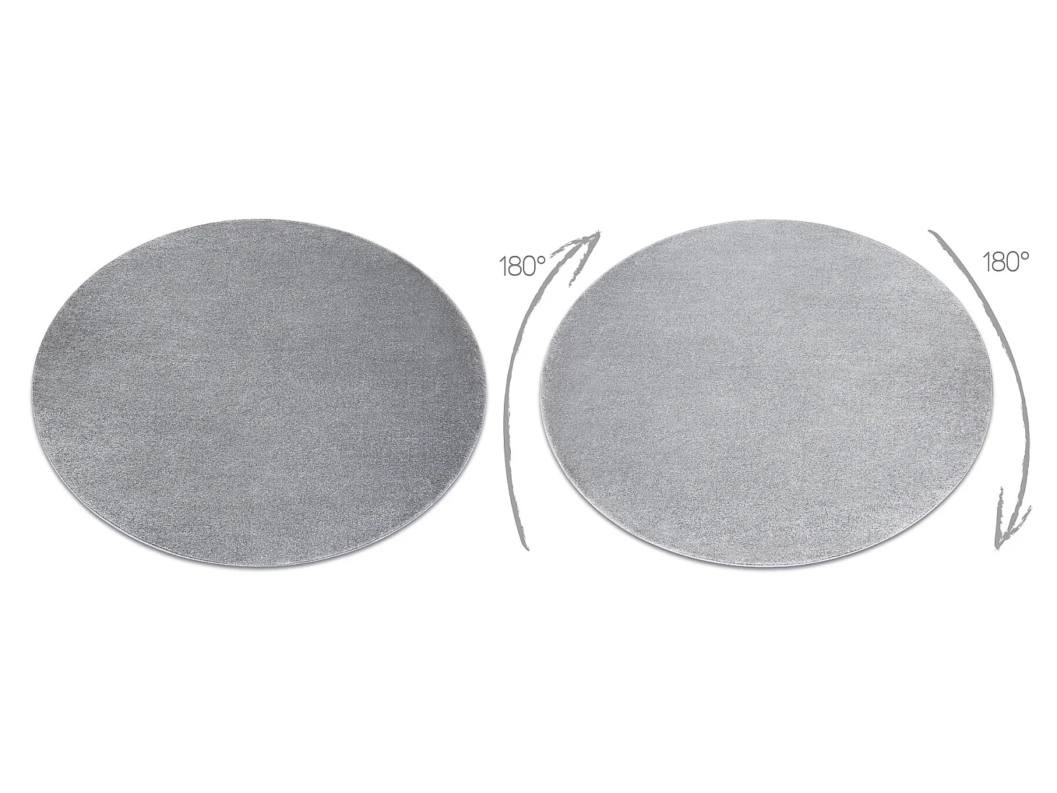 Tapijt SOFTY cirkel uniform, enkele kleur grijs cercle 120 cm