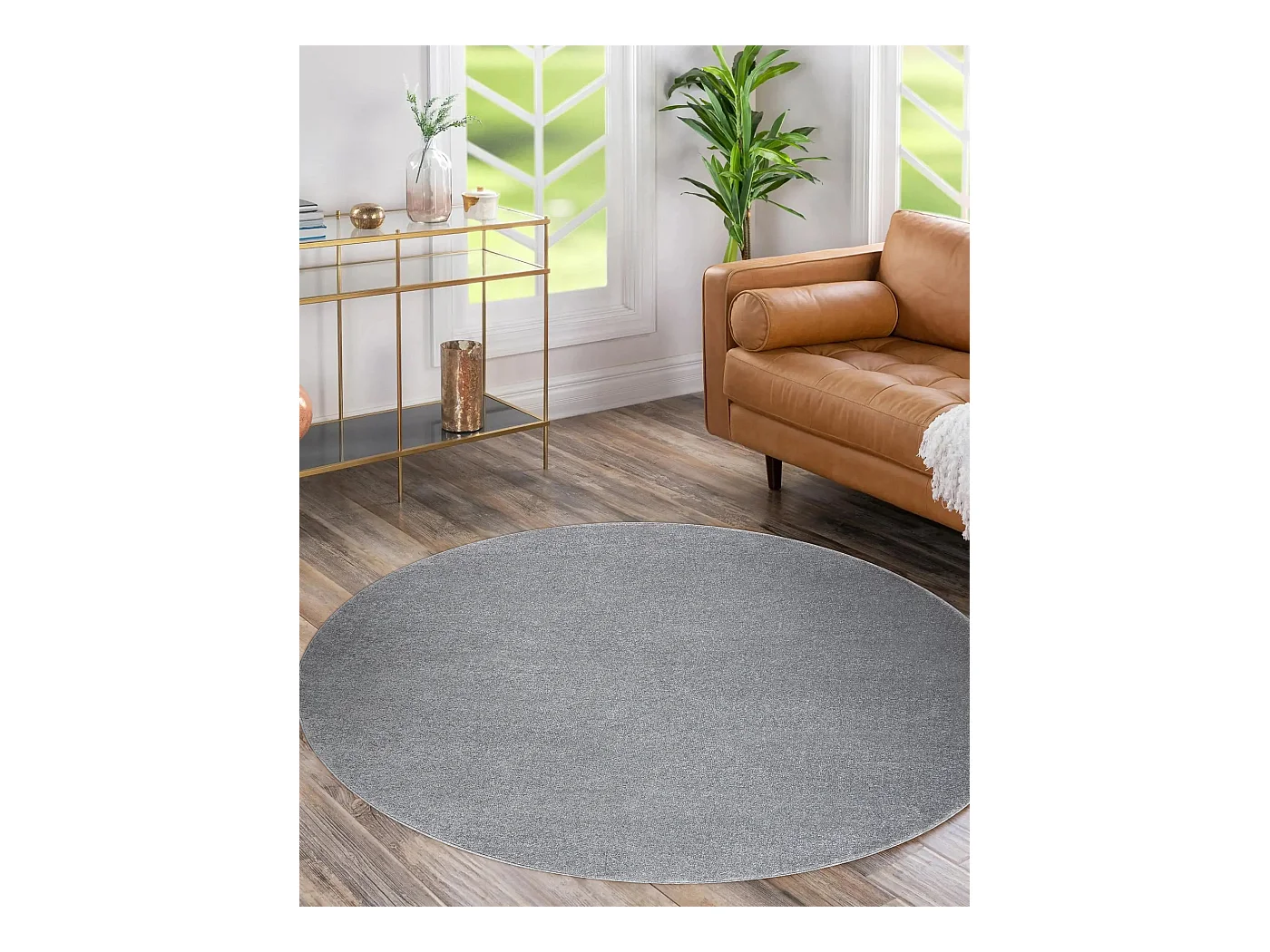 Tapijt SOFTY cirkel uniform, enkele kleur grijs cercle 120 cm