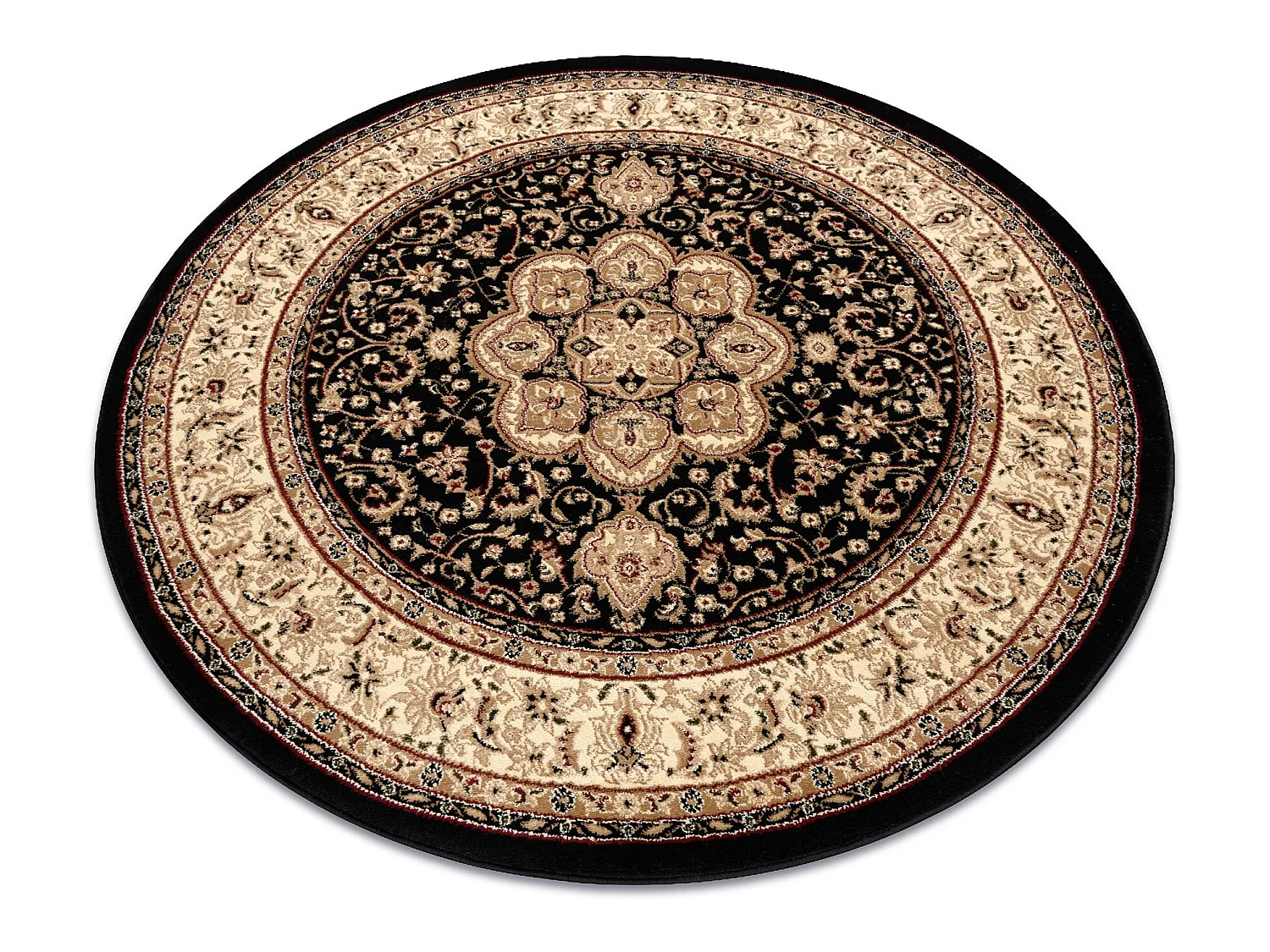 Tapis ROYAL ADR cercle modèle 521 noir  cercle 120 cm
