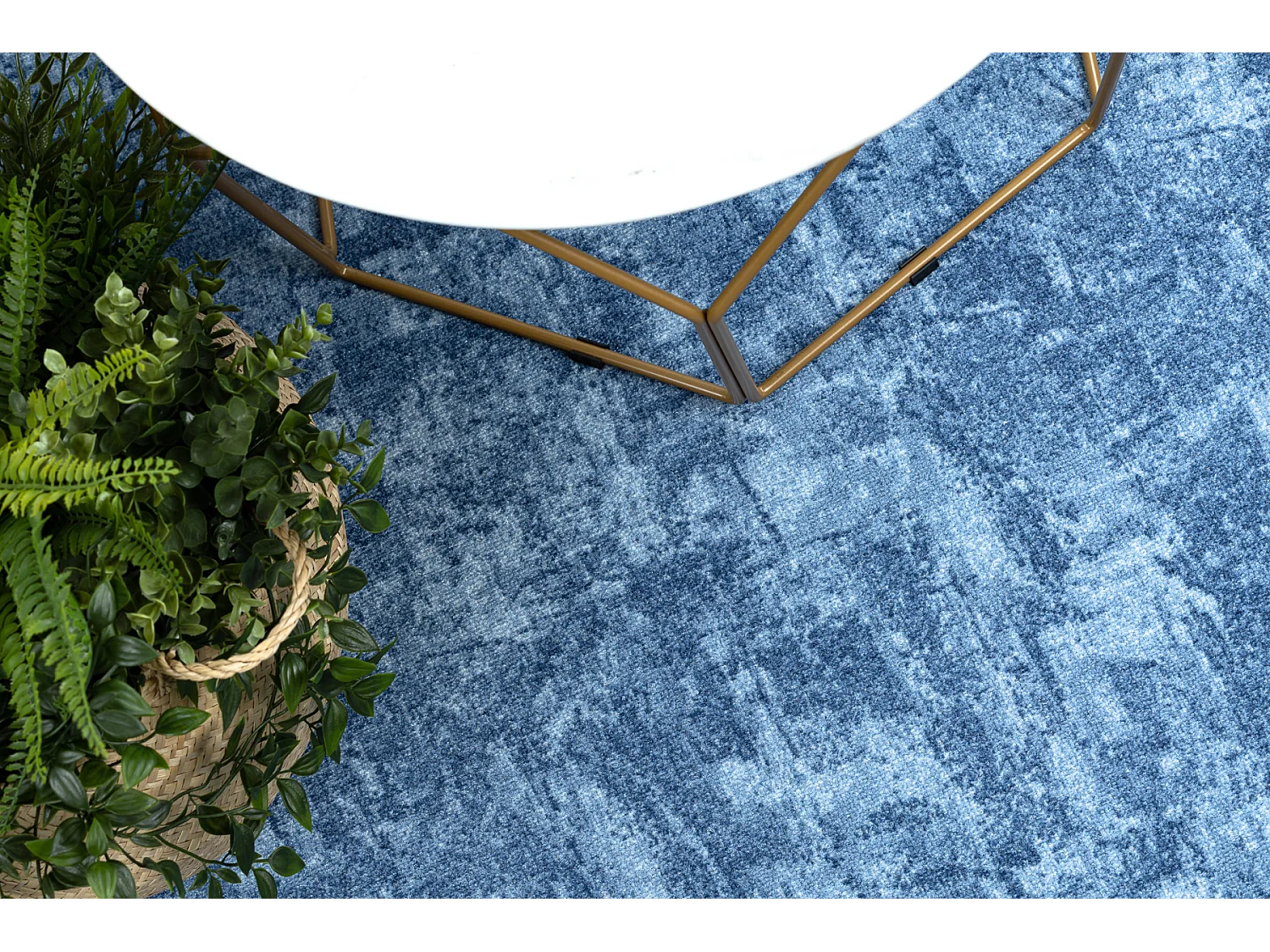 TAPIS cercle SOLID bleu 70 BÉTON  cercle 100 cm