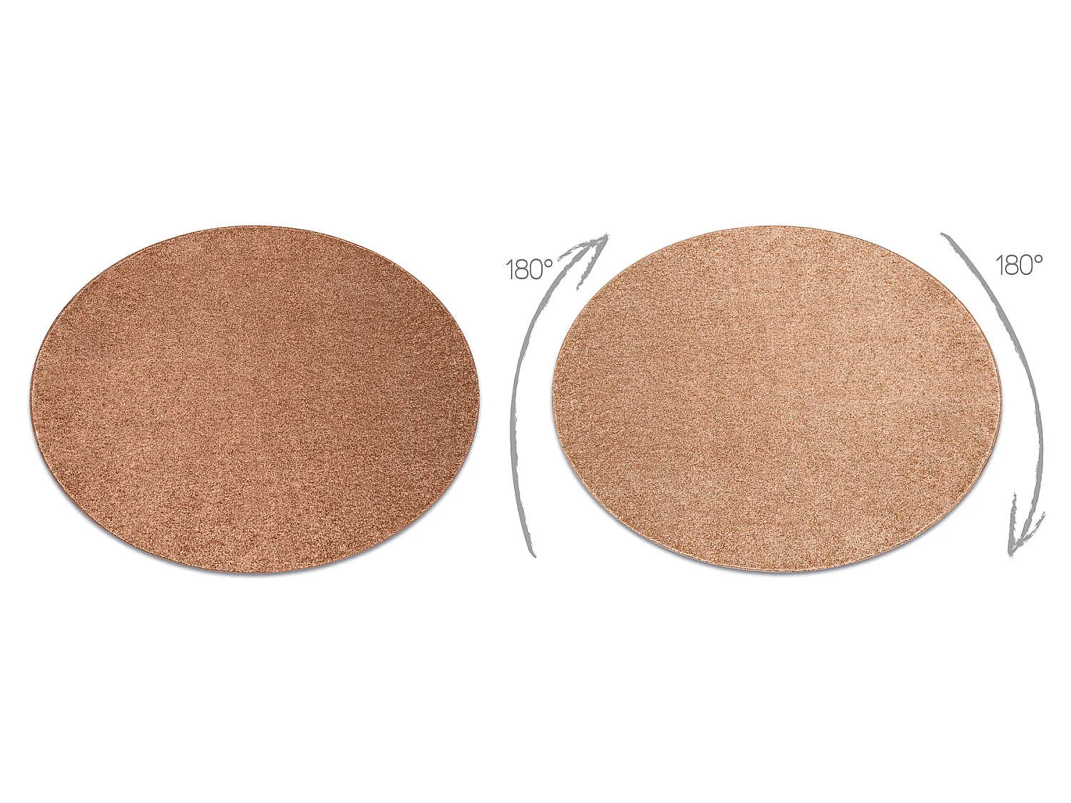 TAPIJT ROND INDUS koper 82 glad, melange cercle 200 cm