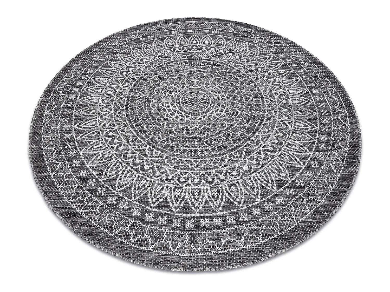Teppich SISAL LOFT 21207 Rosette BOHO Kreis elfenbein/silber/grau cercle 160 cm