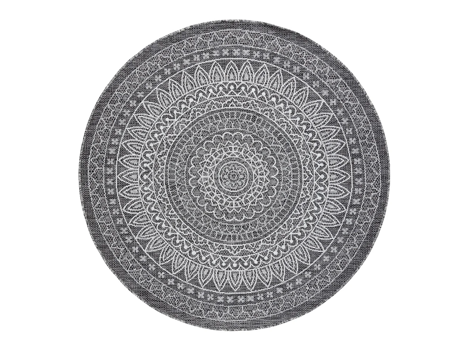 Teppich SISAL LOFT 21207 Rosette BOHO Kreis elfenbein/silber/grau cercle 160 cm