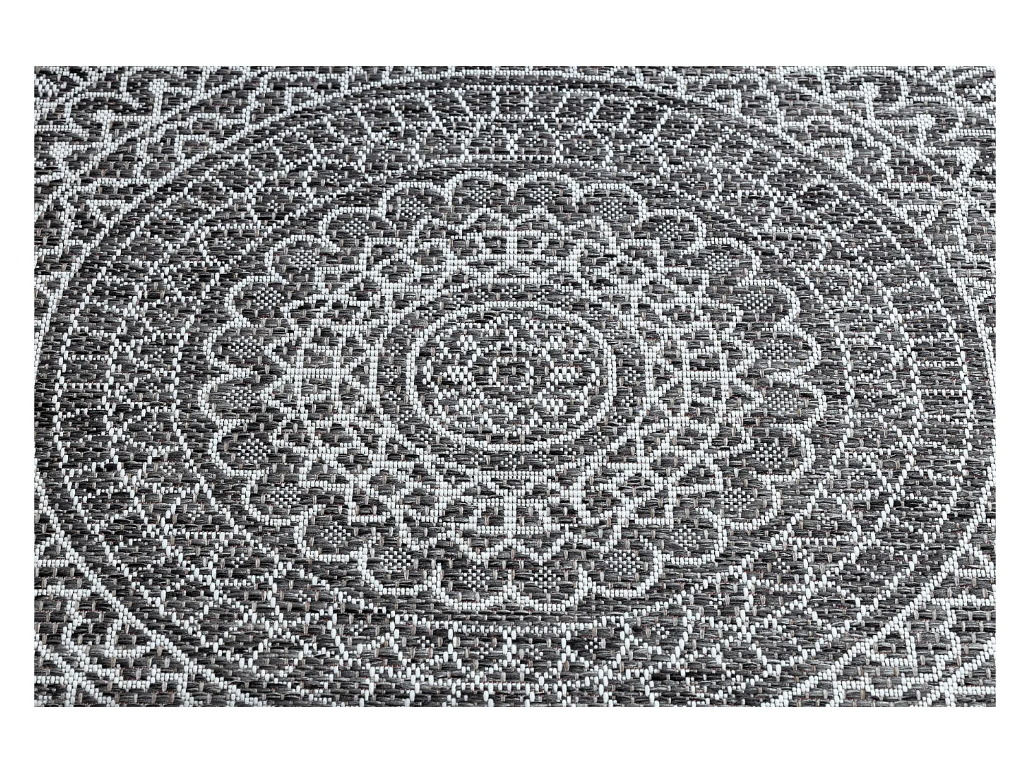 Teppich SISAL LOFT 21207 Rosette BOHO Kreis elfenbein/silber/grau cercle 160 cm