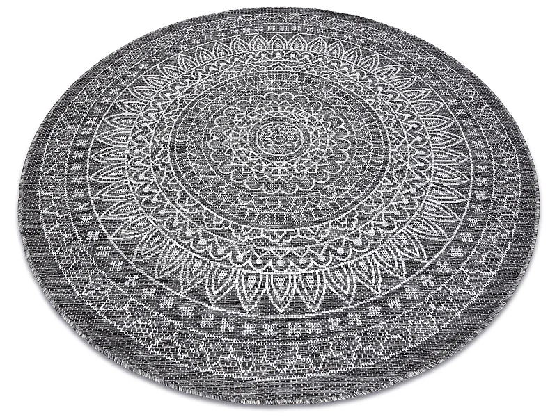 Tapete prumo SIZAL LOFT 21207 Roseta Circulo BOHO marfim/prata/cinzent cercle 160 cm