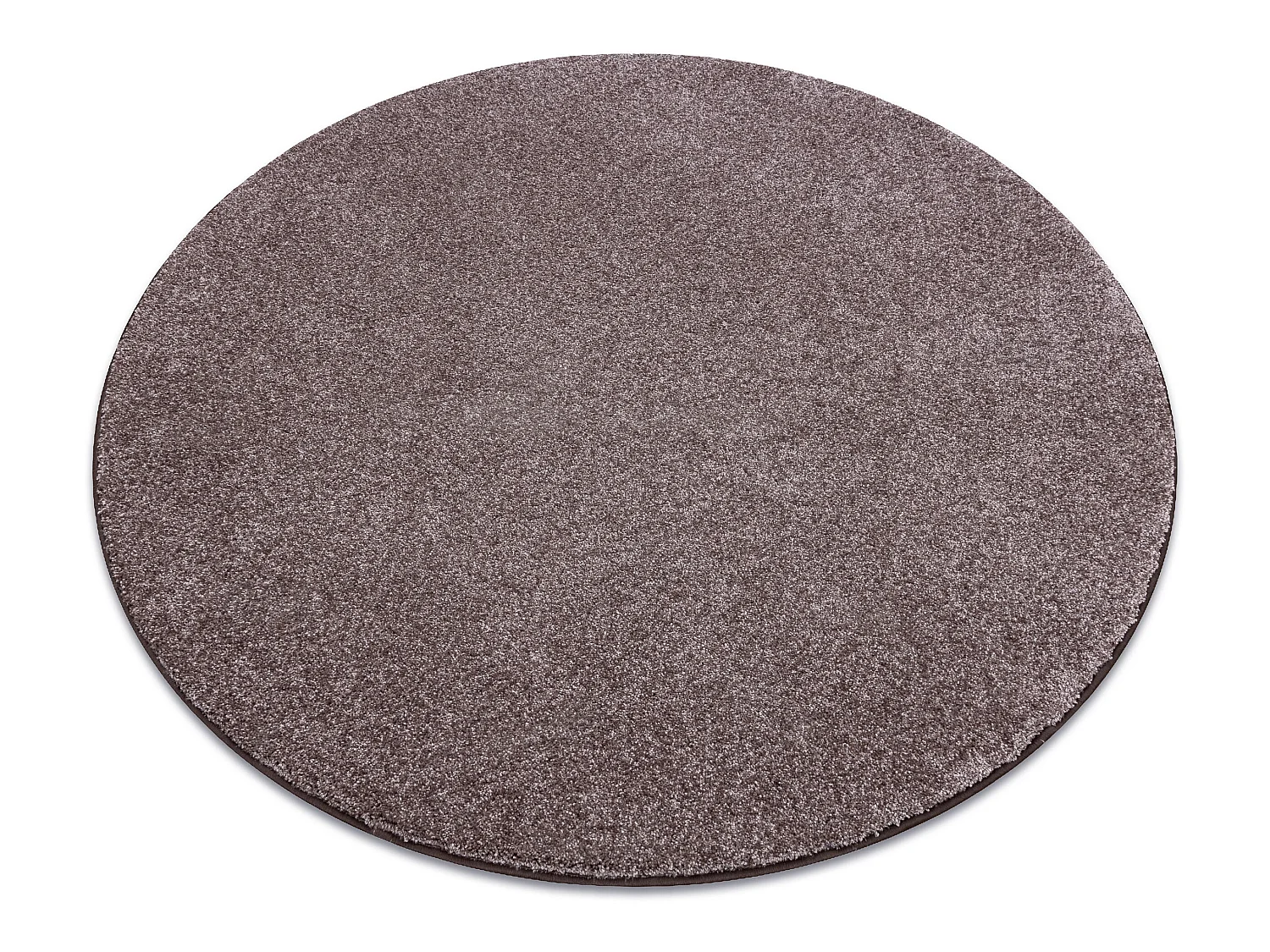 TAPIJT ROND SAN MIGUEL bruin 41 , glad , uniform, enkele kleur cercle 200 cm