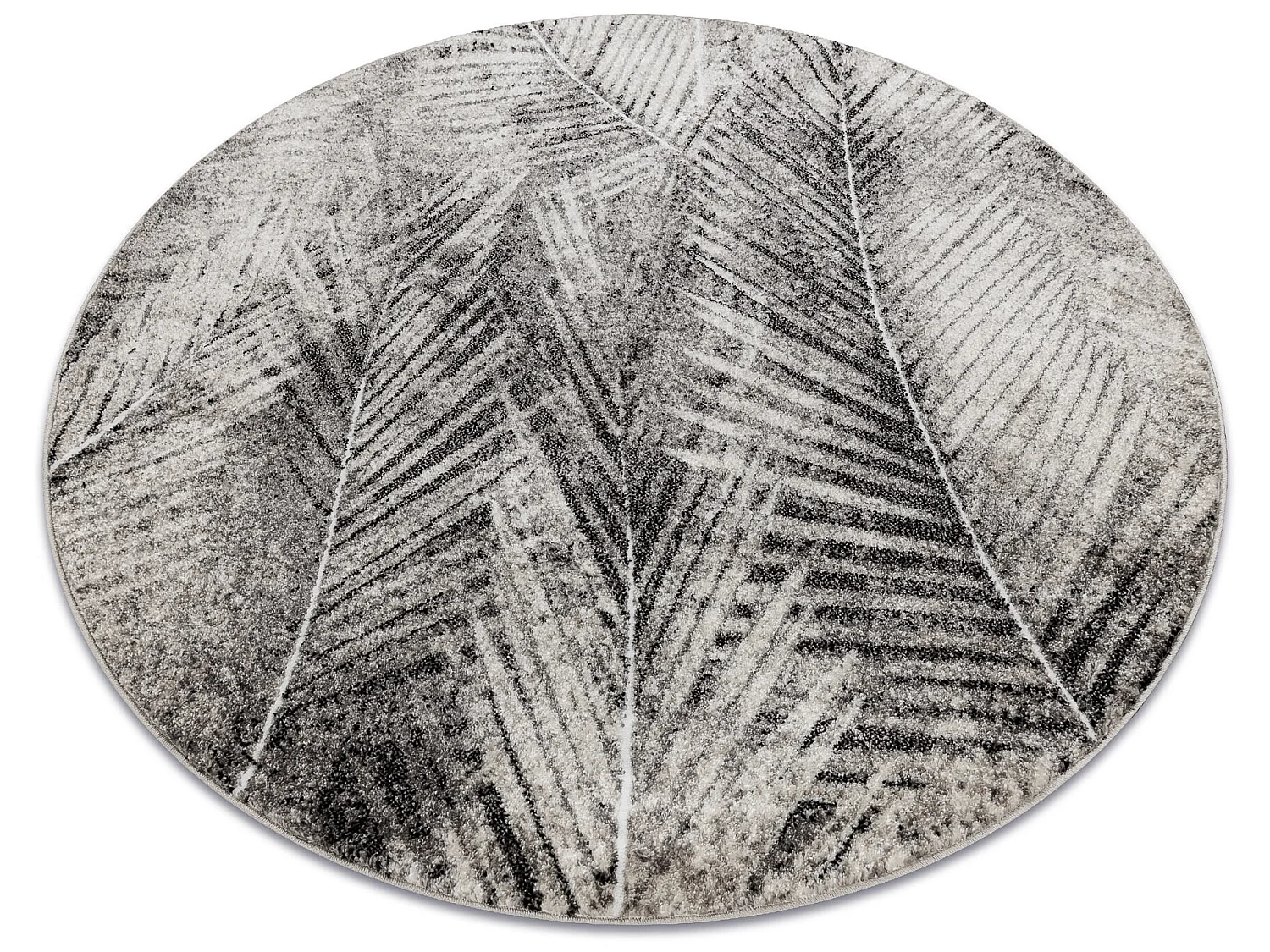 Teppich MATEO 8035/944 Kreis Modern Palmenblätter - Strukturell grau  cercle 100 cm