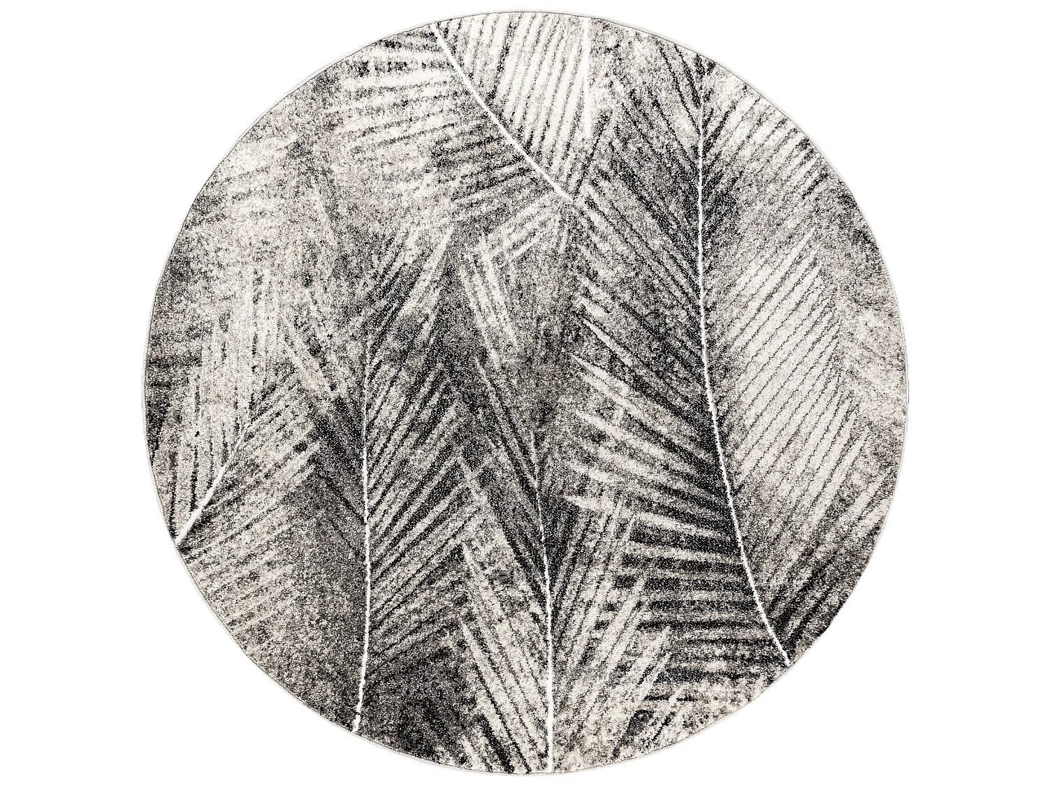 Teppich MATEO 8035/944 Kreis Modern Palmenblätter - Strukturell grau  cercle 100 cm