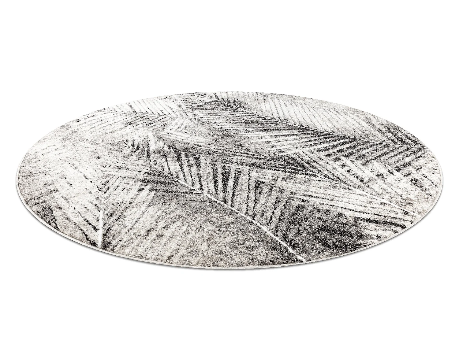 Teppich MATEO 8035/944 Kreis Modern Palmenblätter - Strukturell grau  cercle 100 cm