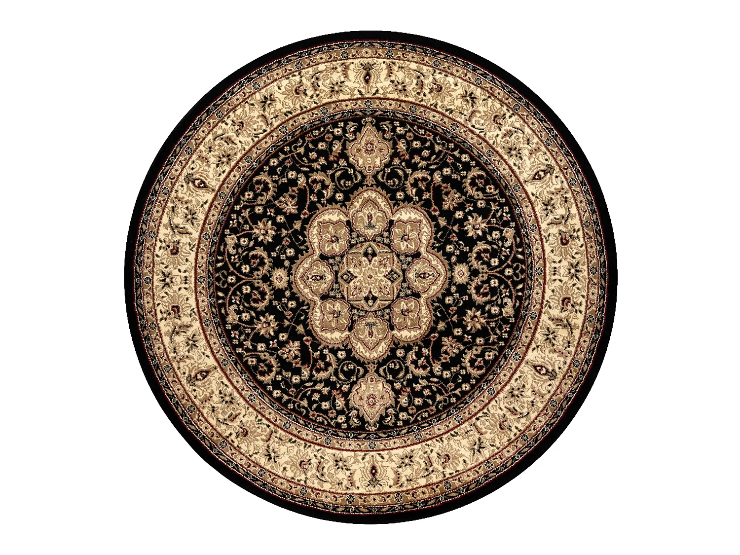 Tapis ROYAL ADR cercle modèle 521 noir  cercle 200 cm