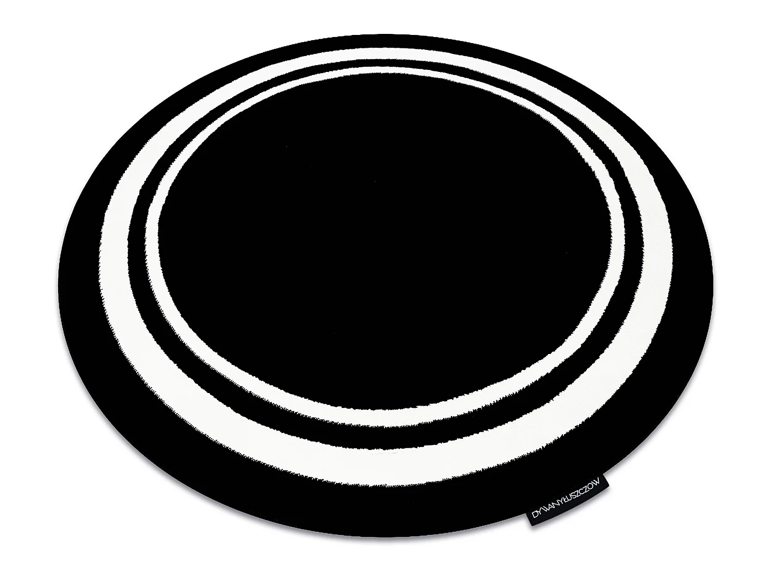 Tapijt HAMPTON Border rond kader zwart cercle 200 cm
