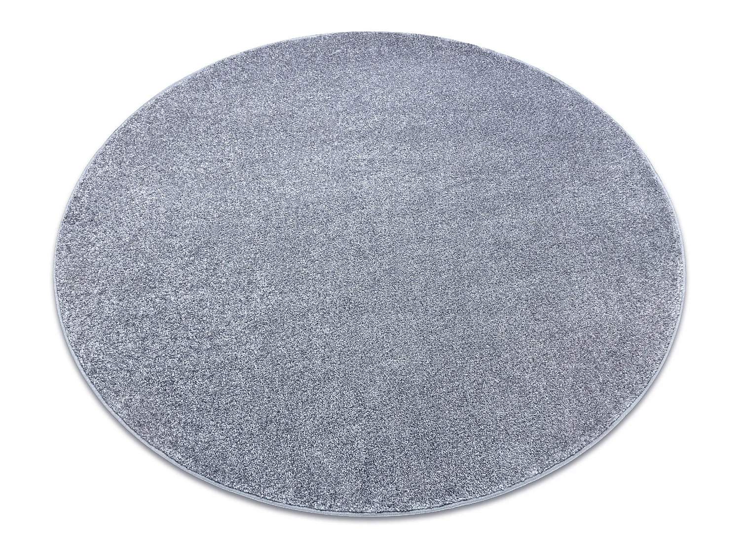 TAPIJT ROND SANTA FE zilver 92 , glad , uniform, enkele kleur cercle 200 cm