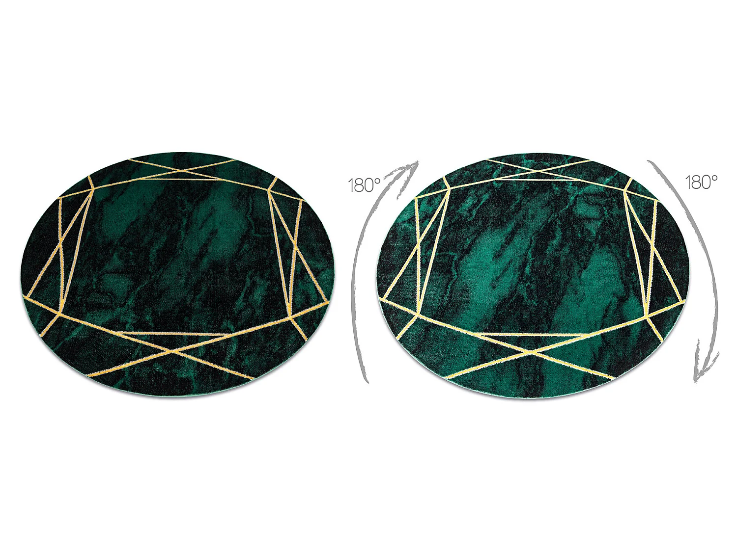 Exklusiv EMERALD Teppich 1022 Kreis - glamour, stilvoll Marmor, geomet cercle 120 cm