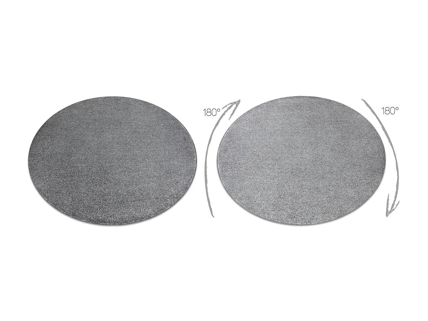 TAPIS cercle INDUS gris 95 plaine MÉLANGE cercle 100 cm
