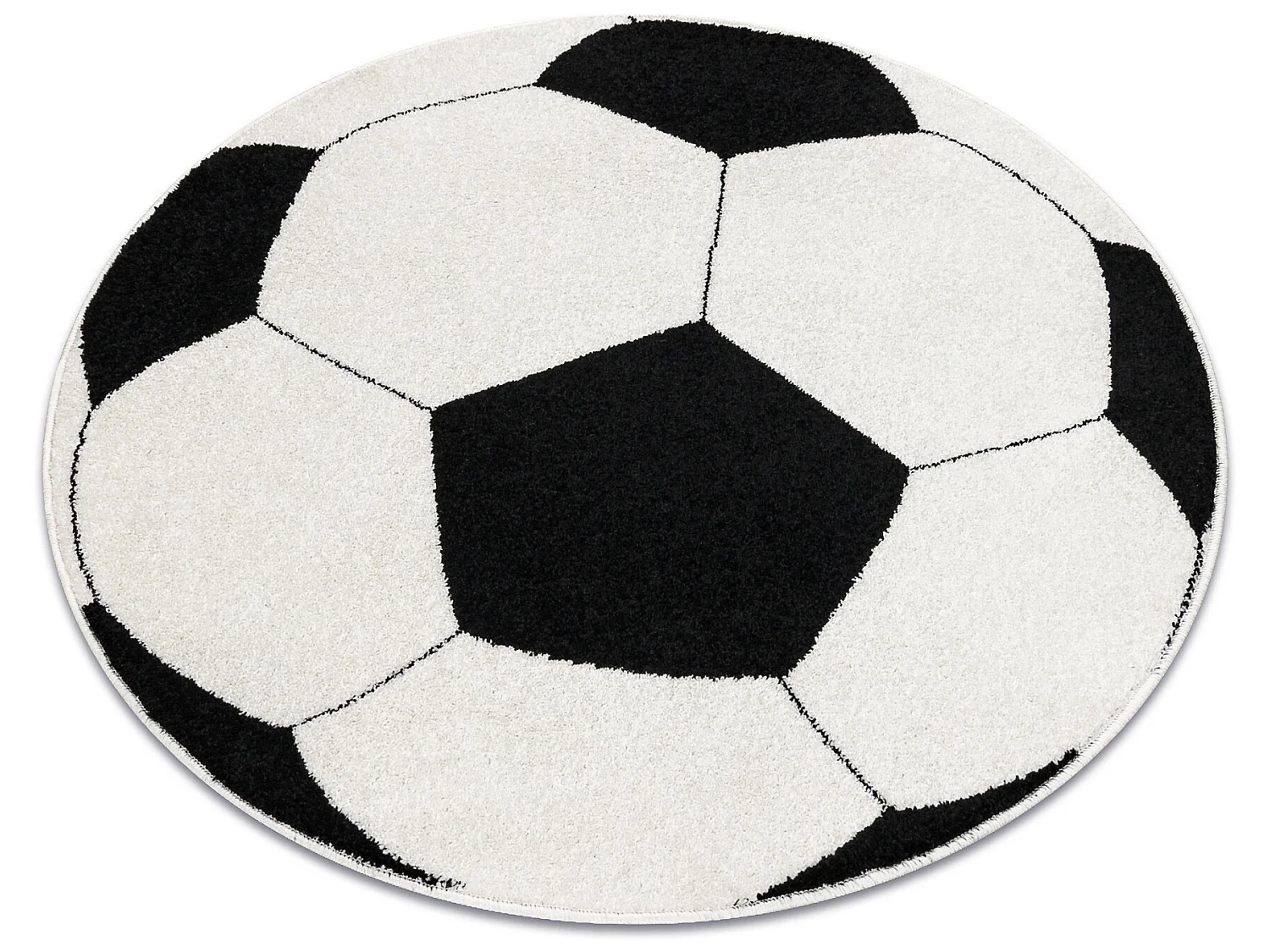 Tapijt SILVER cirkel PIŁKA voetbal zwart - wit cercle 120 cm