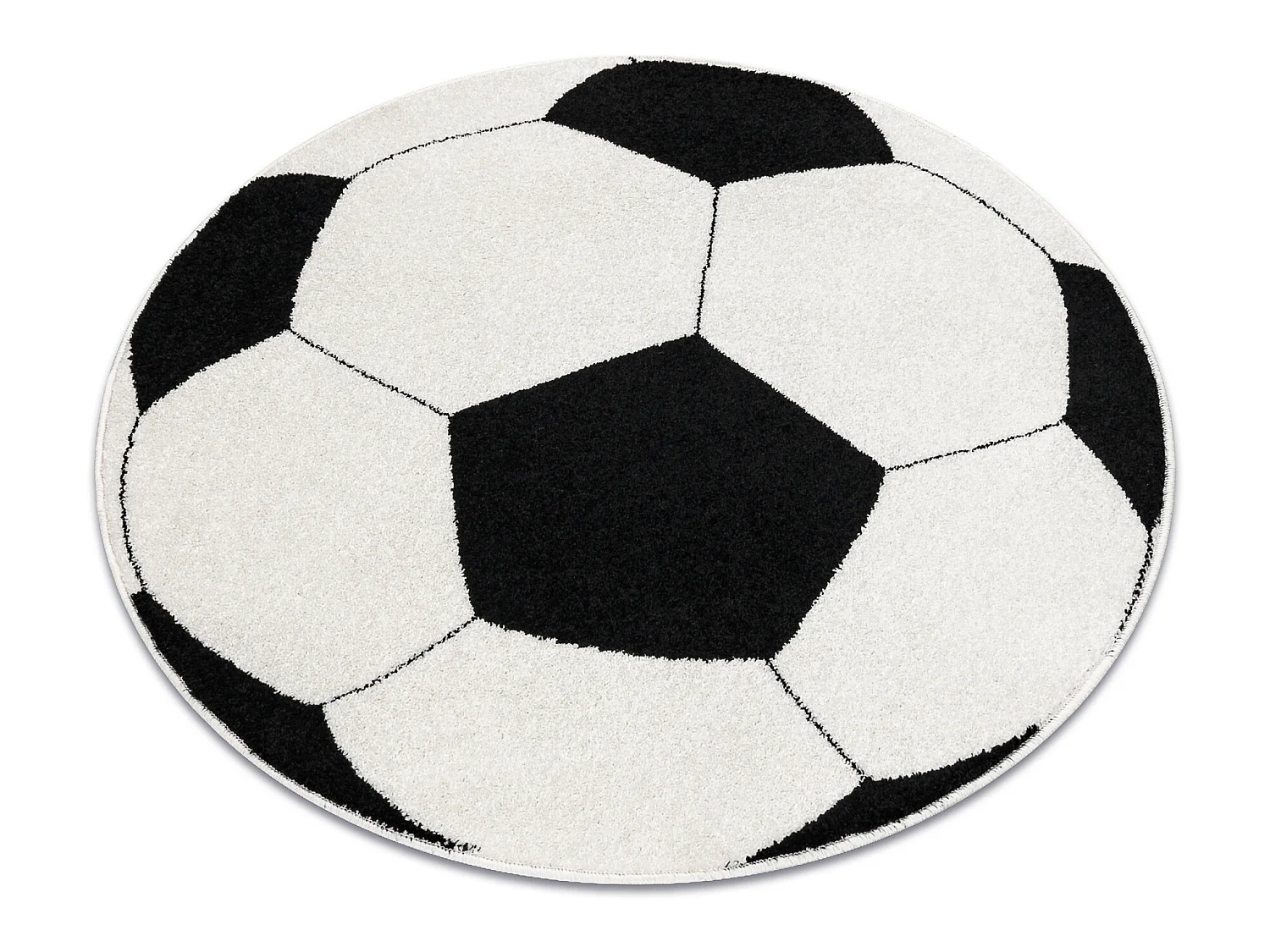 Teppich SILVER Kreis PIŁKA Fußball schwarz - weiß cercle 120 cm
