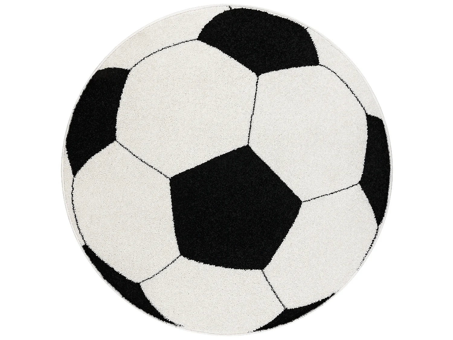 Teppich SILVER Kreis PIŁKA Fußball schwarz - weiß cercle 120 cm