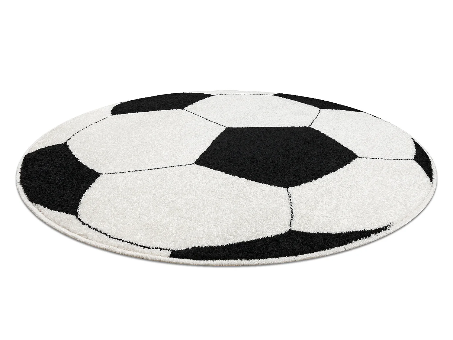 Tapis SILVER cercle PIŁKA football noir - blanc cercle 120 cm