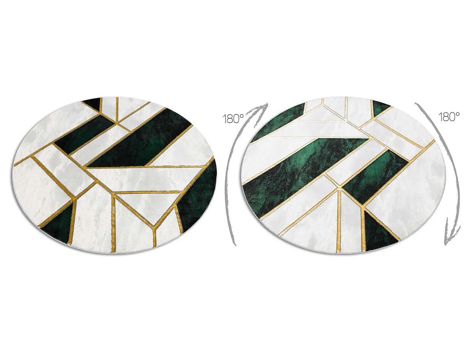 Exklusiv EMERALD Teppich 1015 Kreis - glamour, stilvoll Marmor, geomet cercle 160 cm