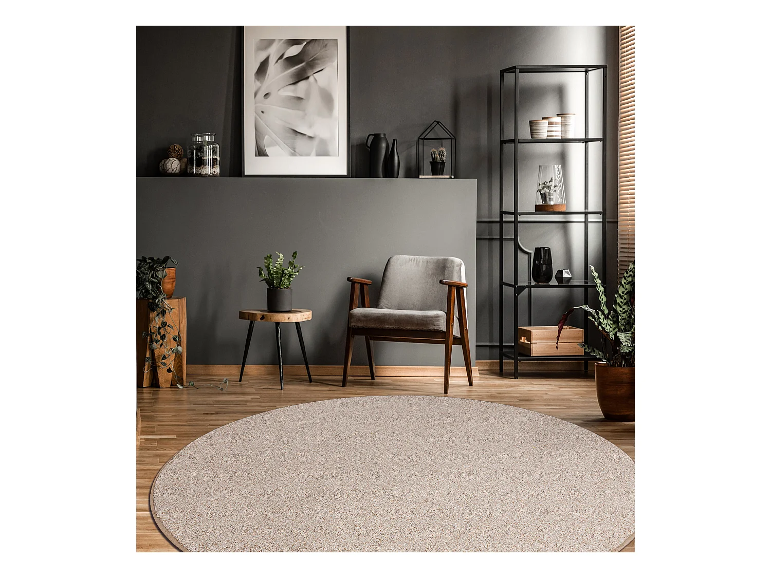 TAPIS cercle MOORLAND TWIST beige cercle 200 cm