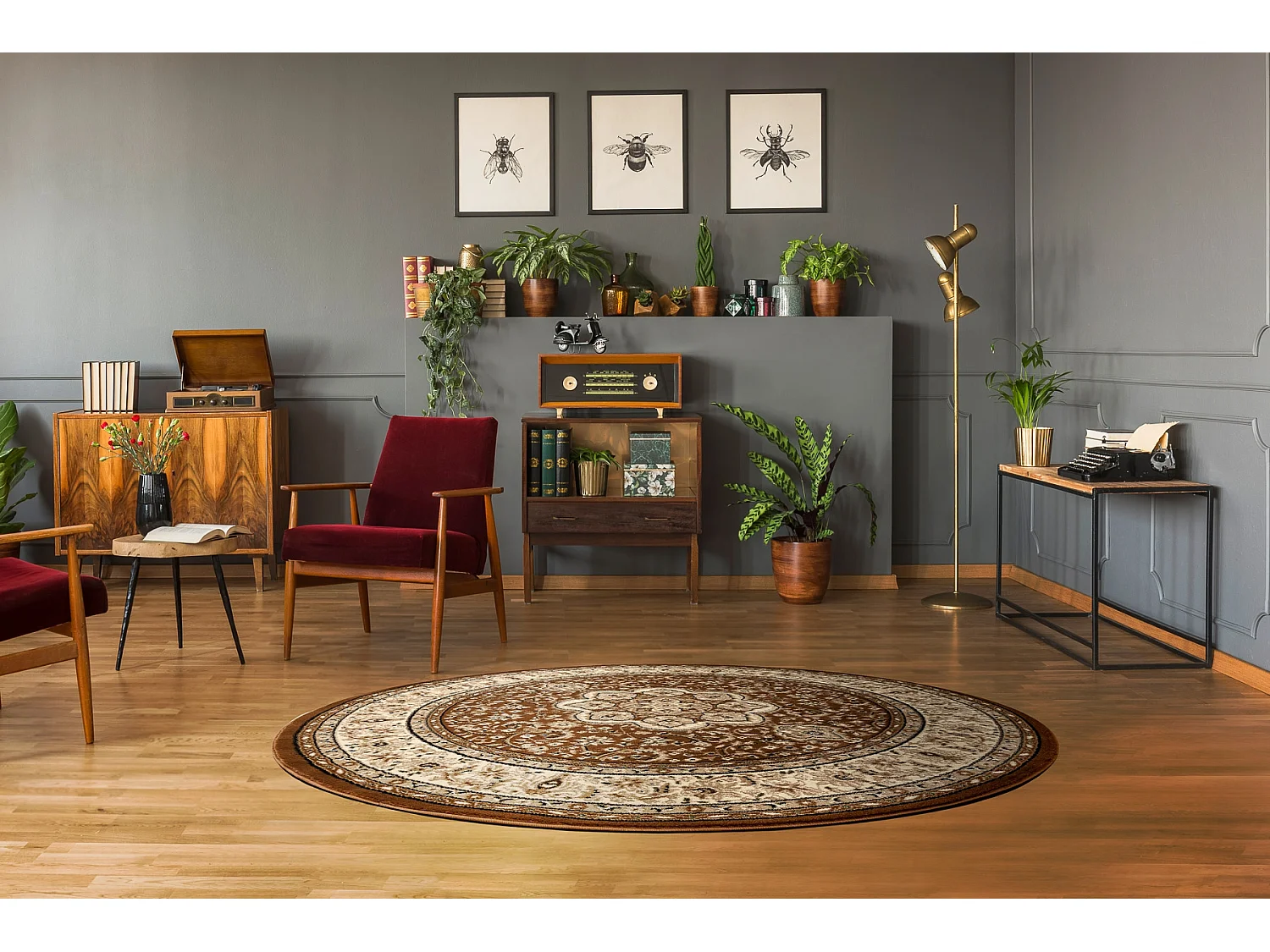 Tapijt ROYAL ADR ROND patroon 521 bruin cercle 200 cm