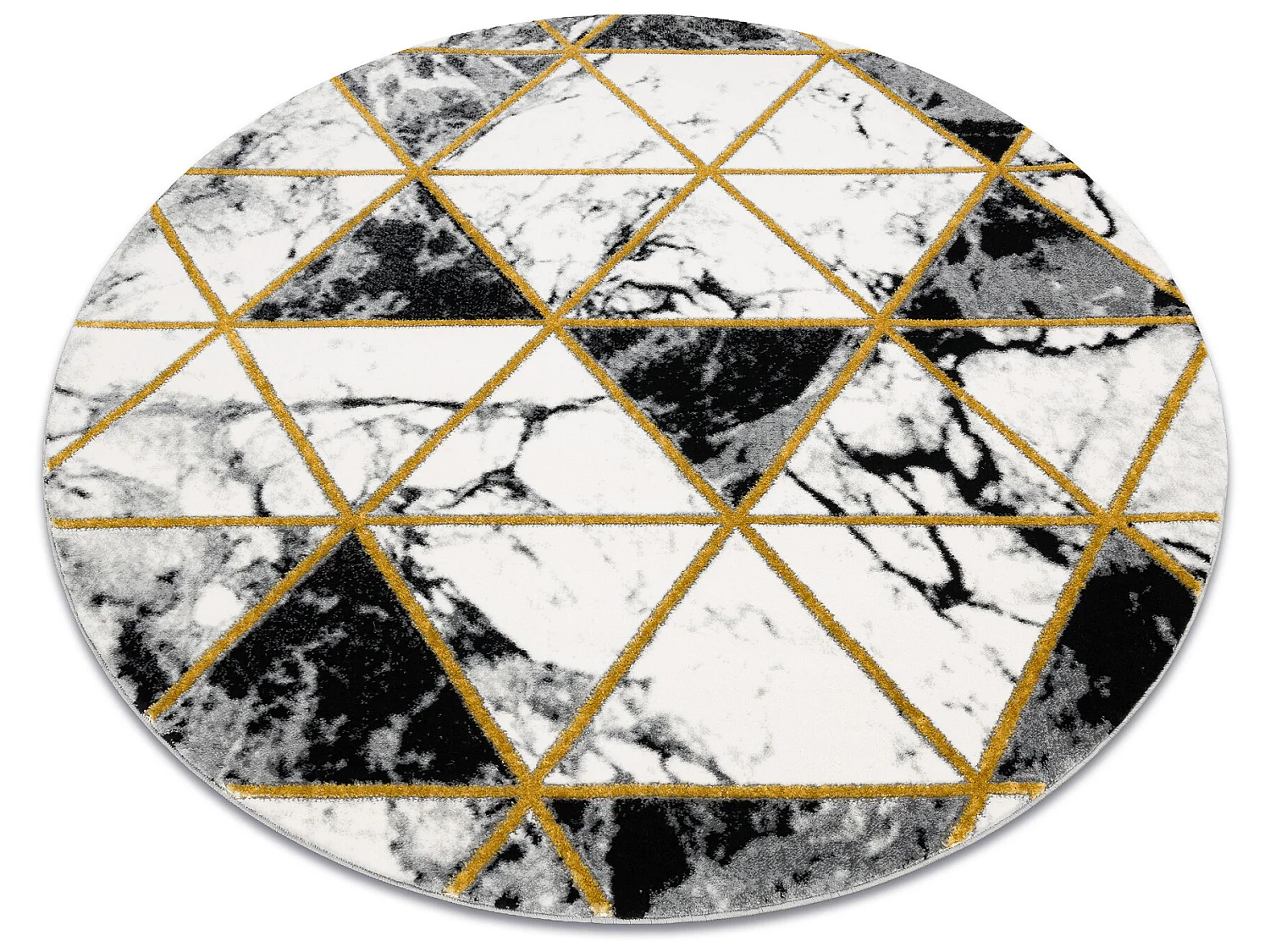 Tapis EMERALD exclusif 1020 cercle - glamour, élégant marbre, triang cercle 200 cm