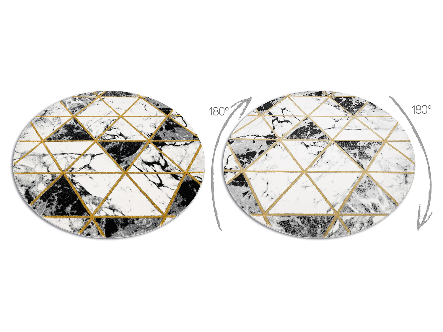 Tapis EMERALD exclusif 1020 cercle - glamour, élégant marbre, triang cercle 200 cm