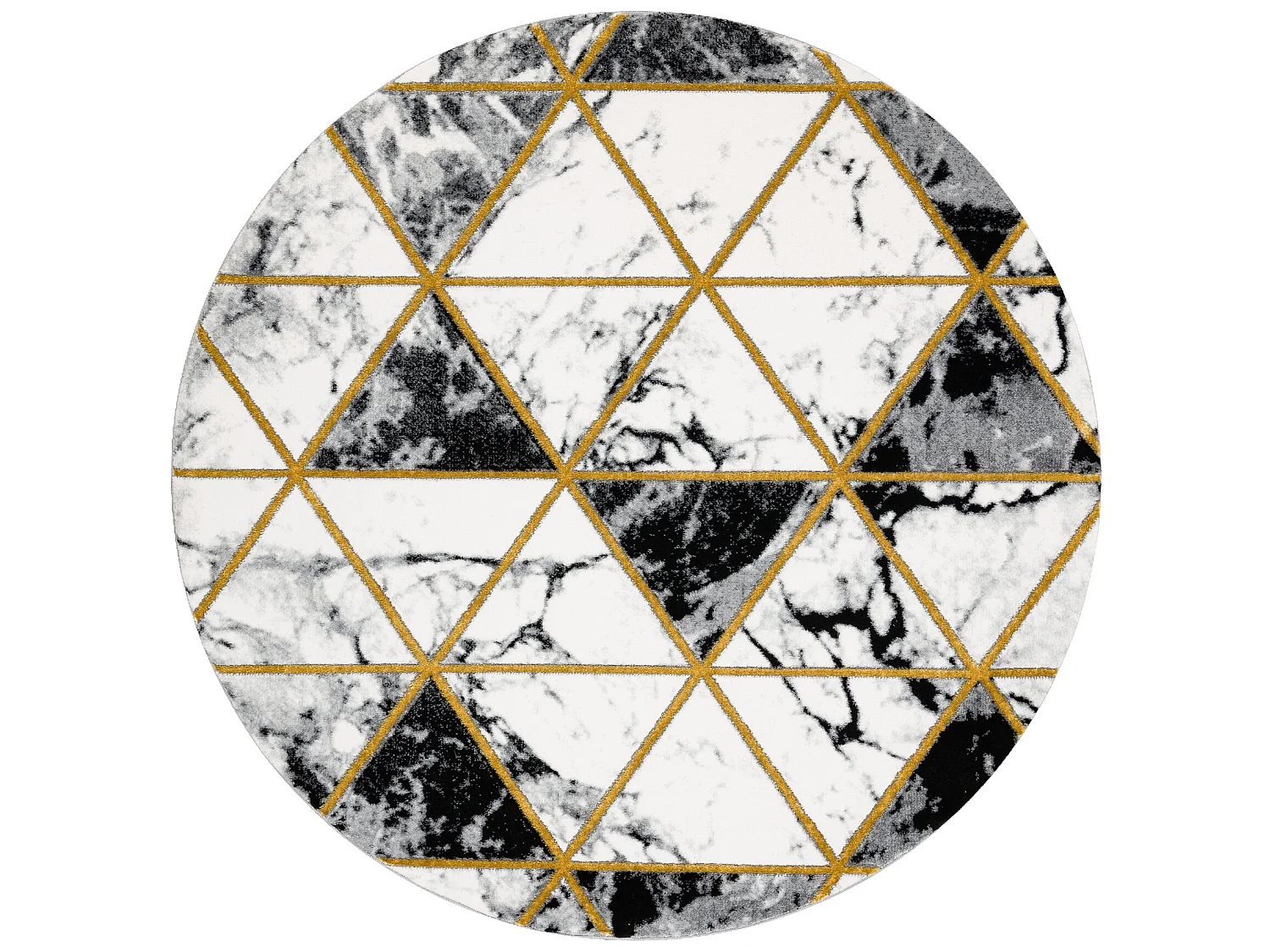 Tapis EMERALD exclusif 1020 cercle - glamour, élégant marbre, triang cercle 200 cm