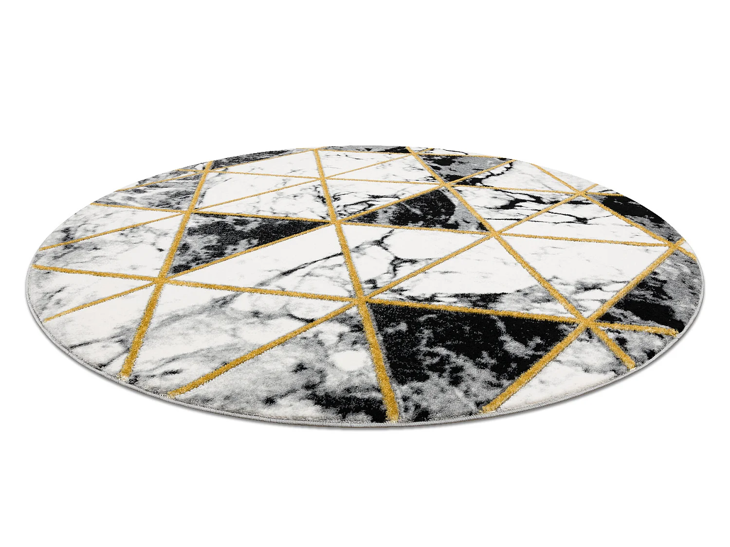 Tapis EMERALD exclusif 1020 cercle - glamour, élégant marbre, triang cercle 200 cm
