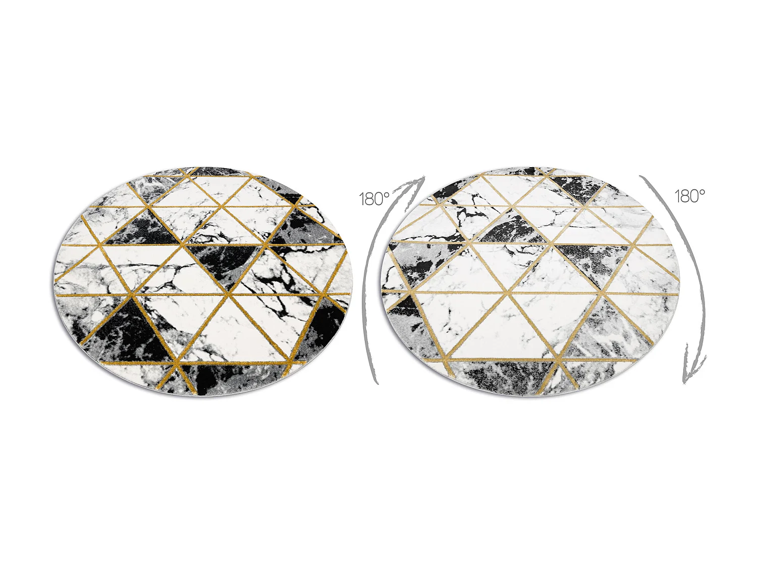 Tapijt EMERALD exclusief 1020 cirkel - glamour, stijlvol marmer, drieh cercle 200 cm
