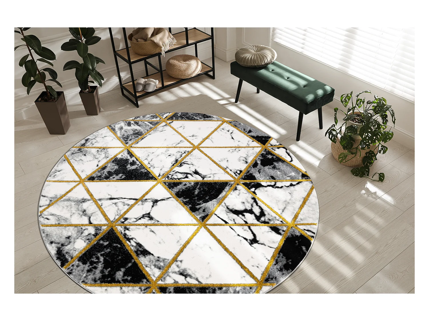Tapijt EMERALD exclusief 1020 cirkel - glamour, stijlvol marmer, drieh cercle 200 cm