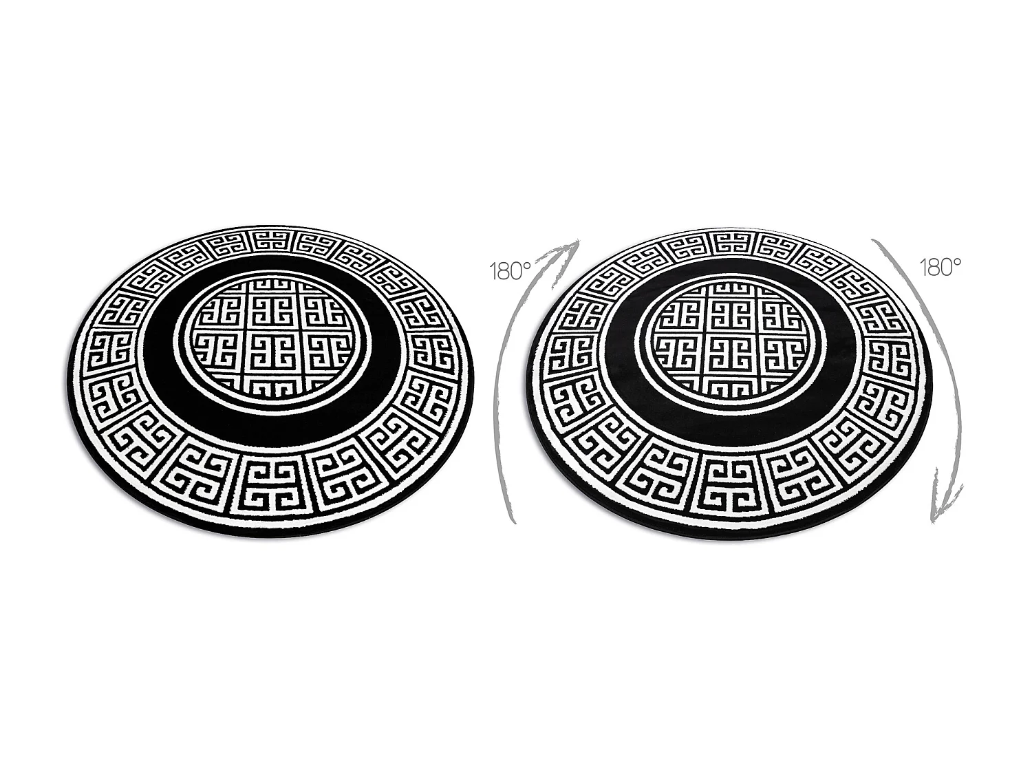 Tapis GLOSS cercle moderne 6776 85 élégant, cadre, grec noir / ivoir cercle 150 cm