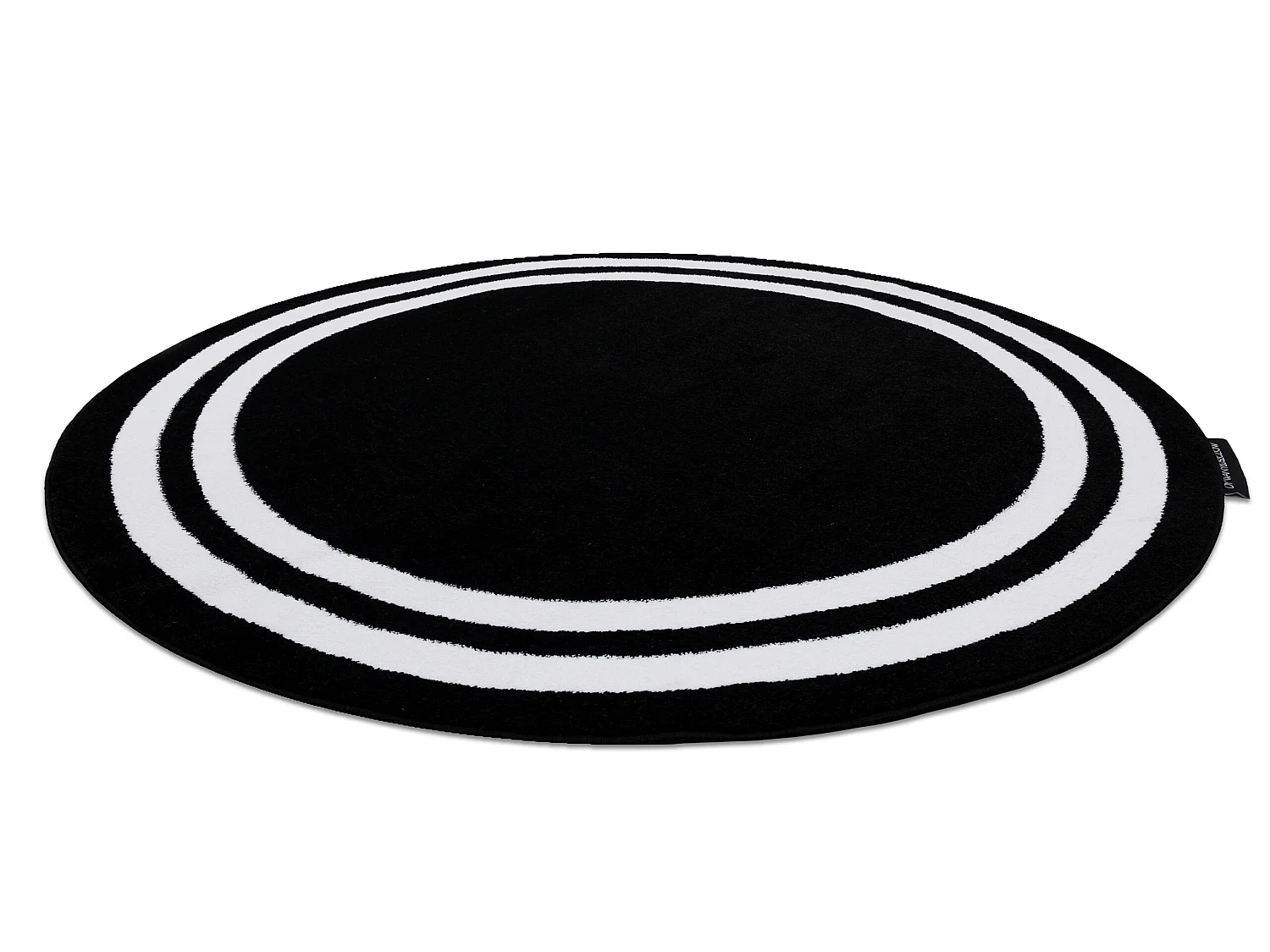 Tapijt HAMPTON Kader ROND zwart cercle 160 cm