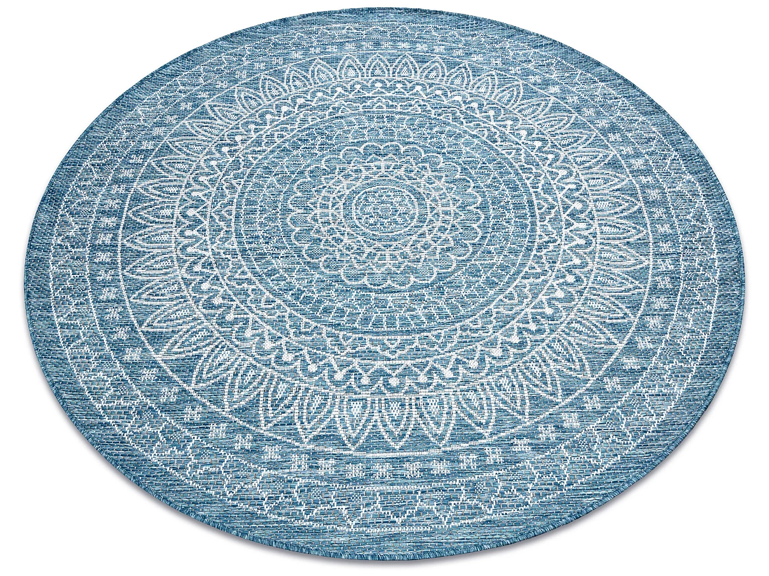 Tapis EN CORDE SIZAL LOFT 21207 Rosette BOHO cercle ivoire/argentin/bl cercle 160 cm