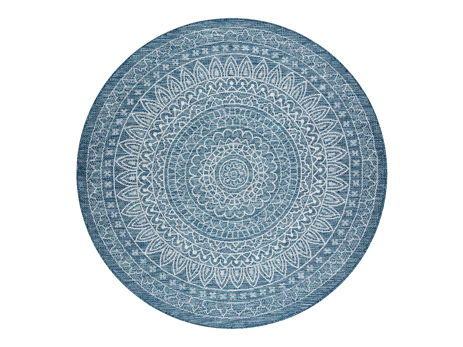 Tapis EN CORDE SIZAL LOFT 21207 Rosette BOHO cercle ivoire/argentin/bl cercle 160 cm