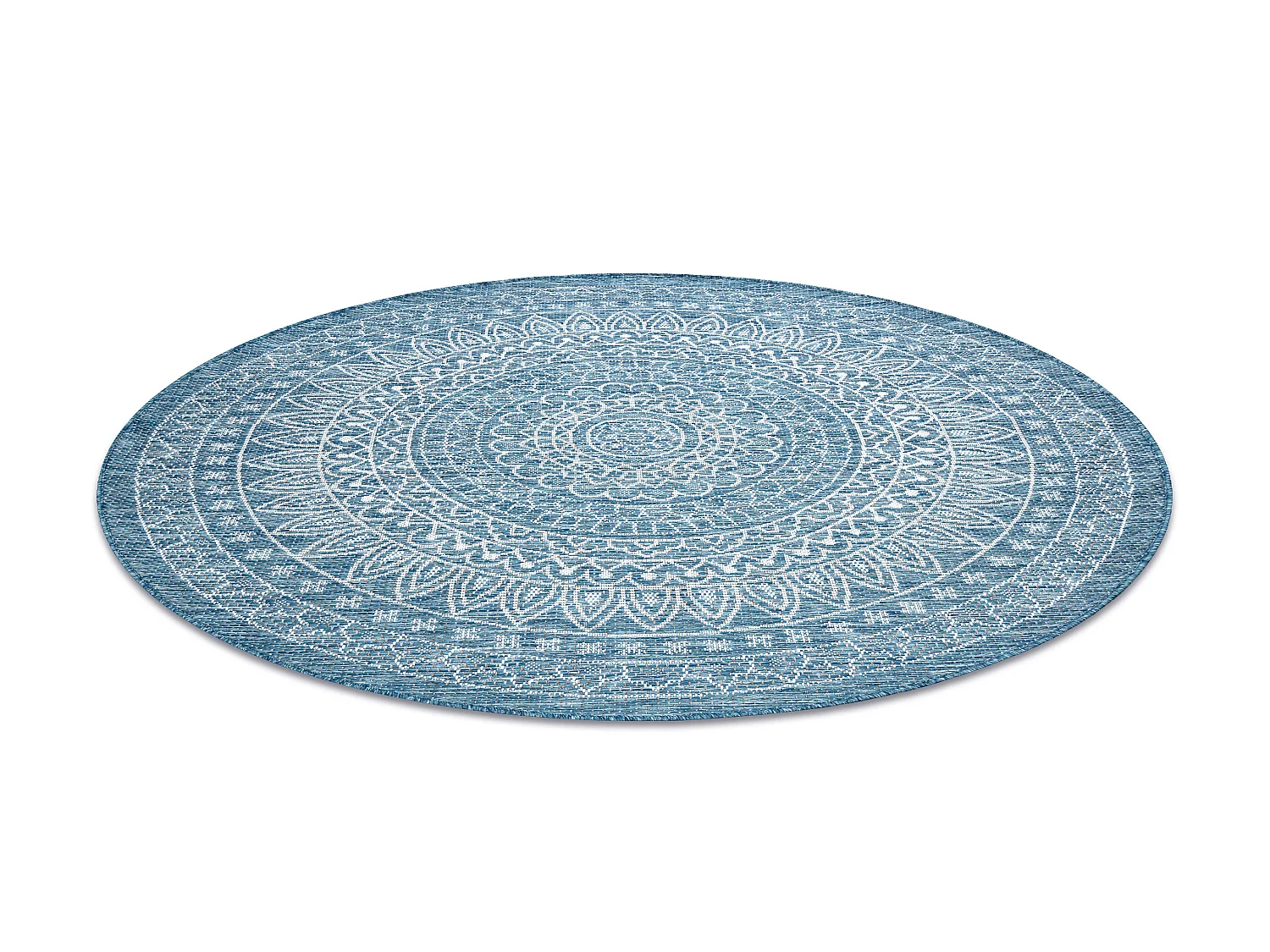 Tapis EN CORDE SIZAL LOFT 21207 Rosette BOHO cercle ivoire/argentin/bl cercle 160 cm