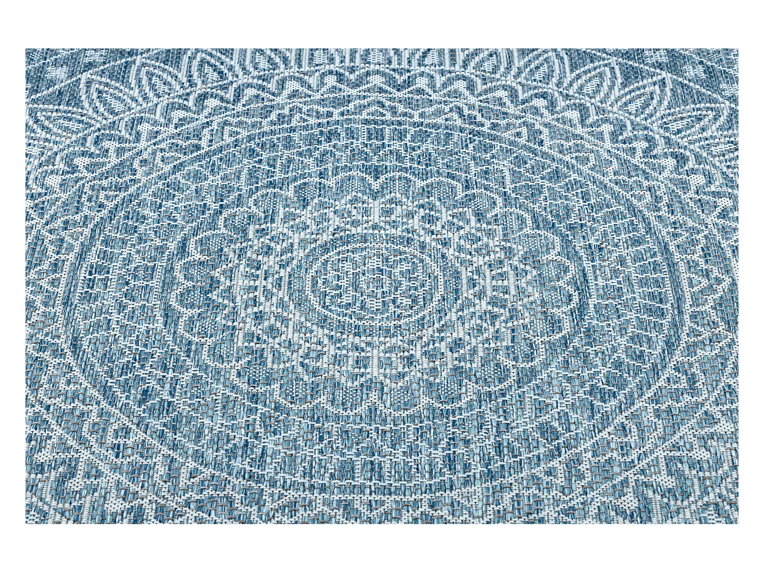Tapis EN CORDE SIZAL LOFT 21207 Rosette BOHO cercle ivoire/argentin/bl cercle 160 cm