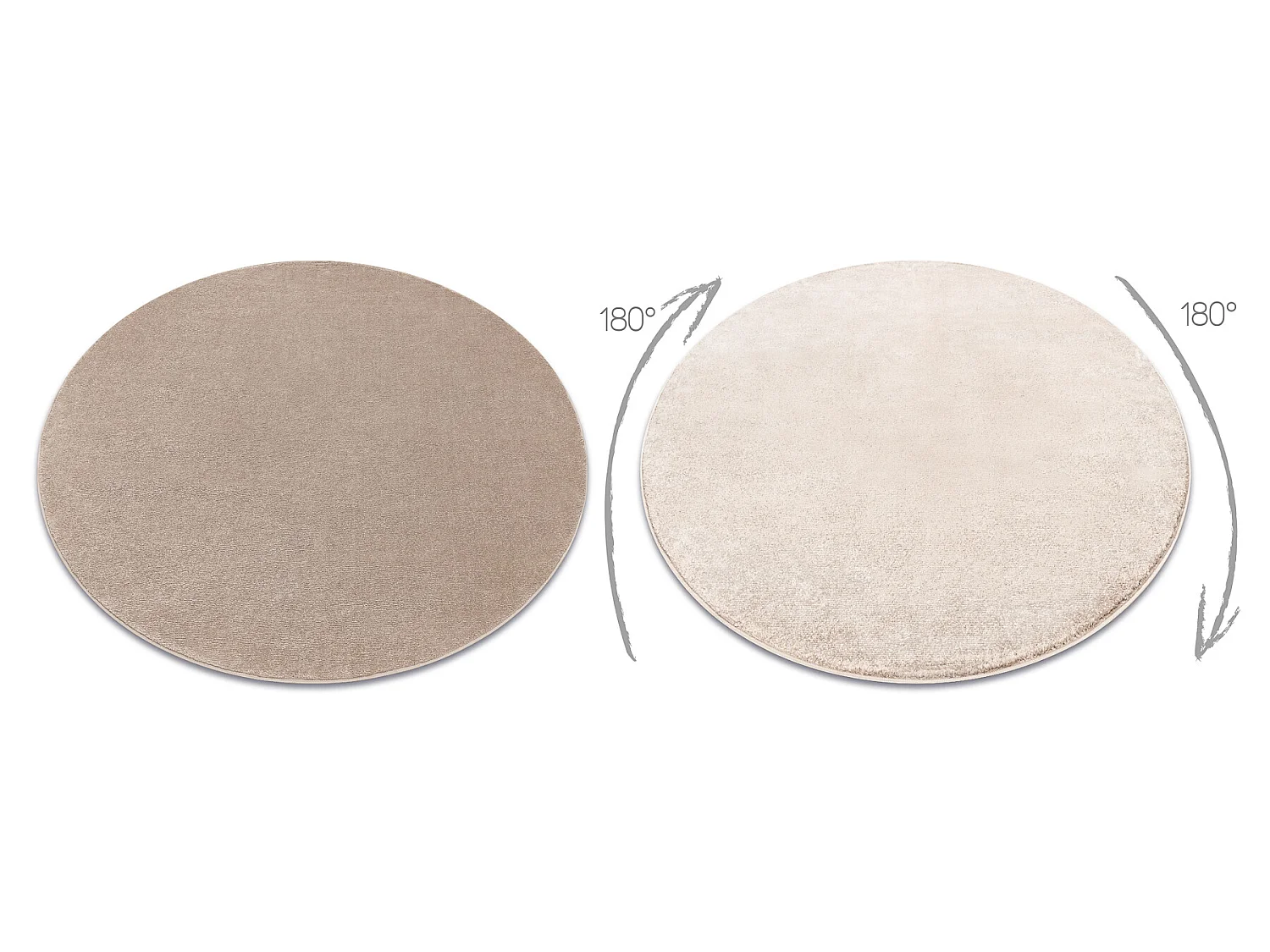 Tapijt SOFTY cirkel uniform, enkele kleur beige  cercle 120 cm