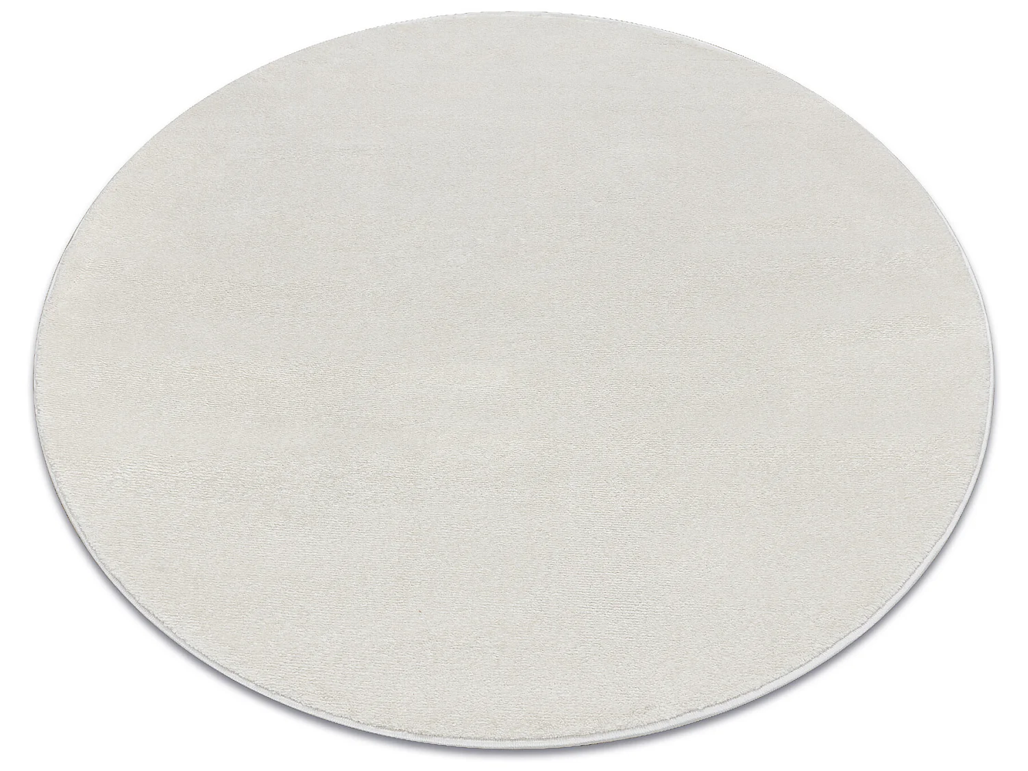 Tapis SOFTY cercle plaine couleur unie crème cercle 150 cm