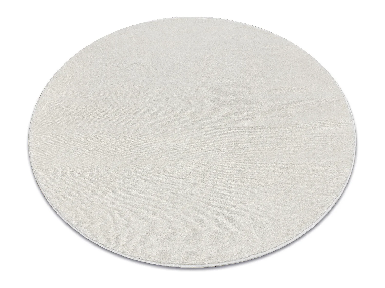 Tapis SOFTY cercle plaine couleur unie crème cercle 150 cm