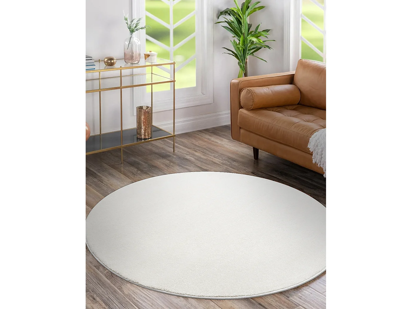 Dywan SOFTY koło Jednolity, jednokolorowy krem cercle 150 cm