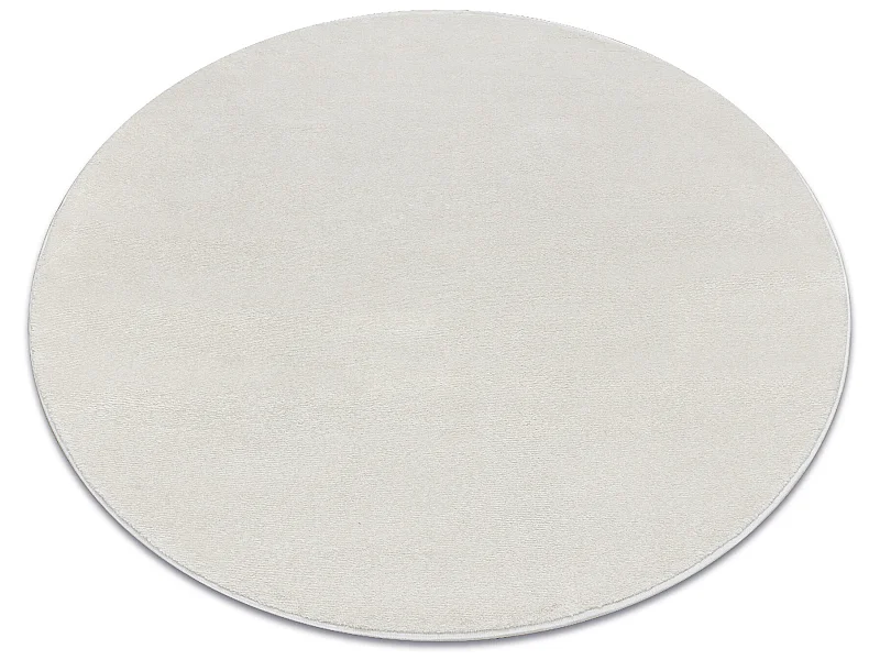Tapis SOFTY cercle plaine couleur unie crème cercle 150 cm