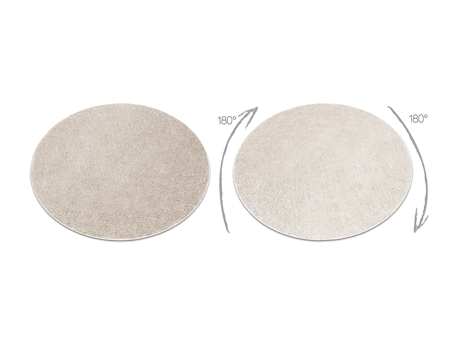 TAPIJT ROND SANTA FE beige 33 , glad , uniform, enkele kleur cercle 200 cm