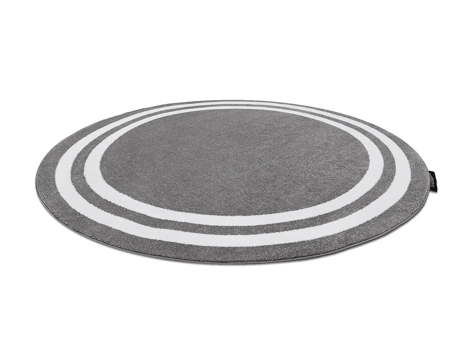 Tapis HAMPTON Cadre cercle gris cercle 120 cm