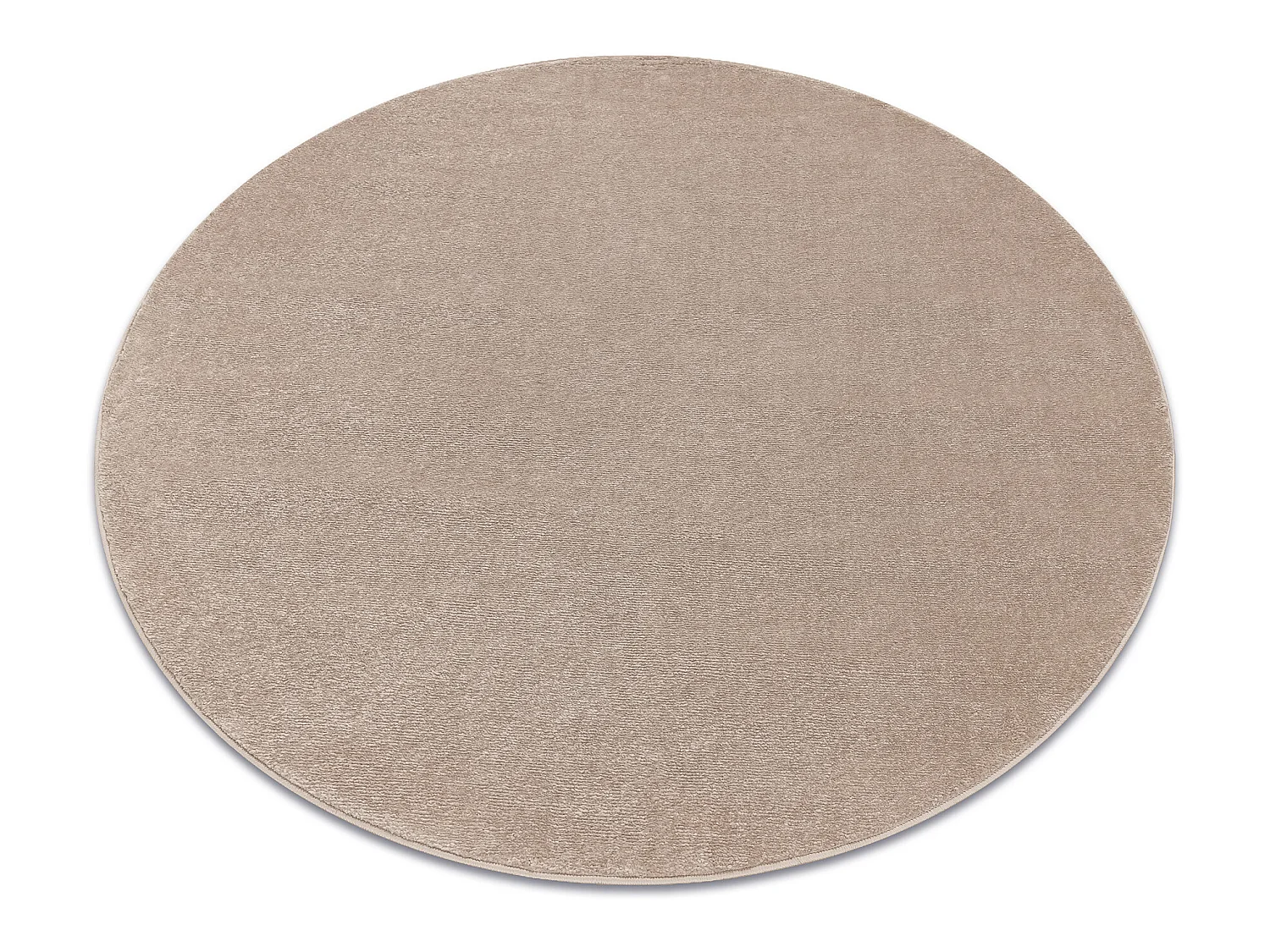 Tapis SOFTY cercle plaine couleur unie beige cercle 200 cm