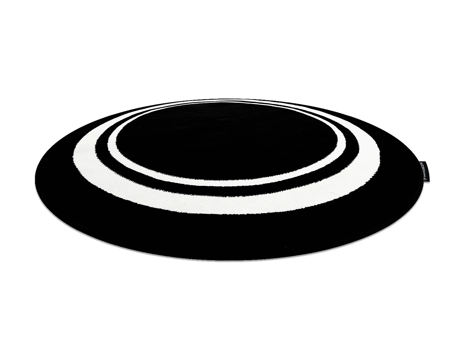 Tapis HAMPTON Border cercle cadre noir cercle 140 cm