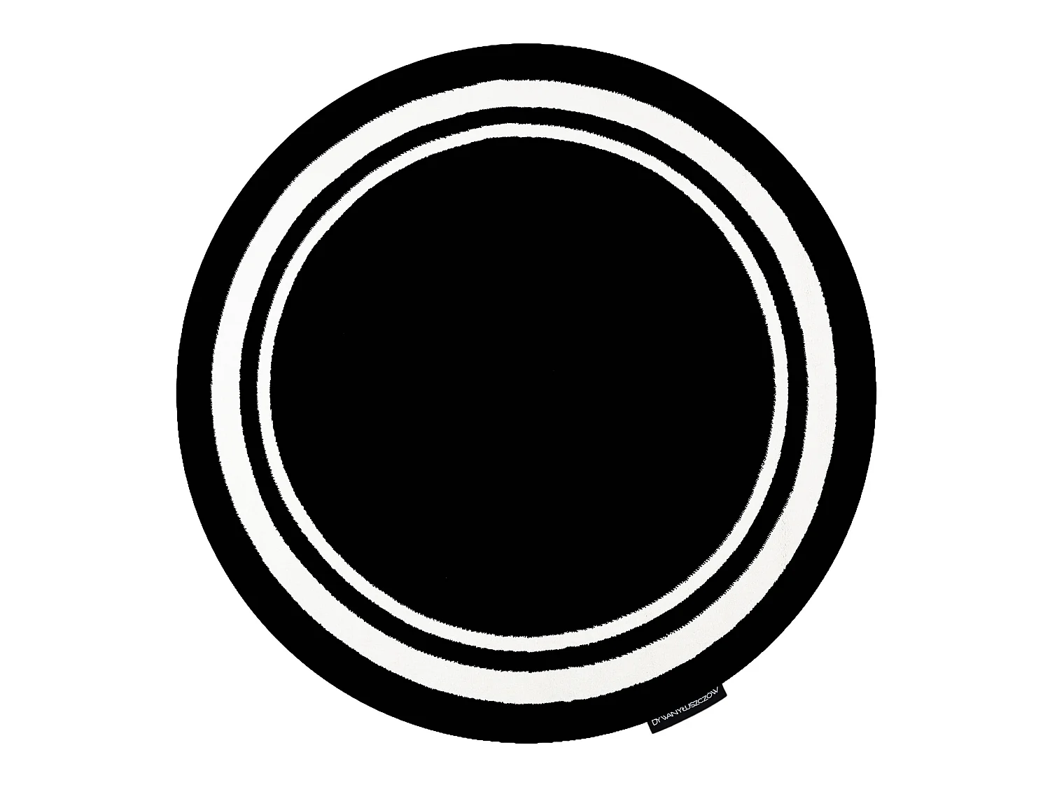 Tapis HAMPTON Border cercle cadre noir cercle 140 cm